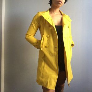 J. Crew Yellow Cherbourg Spring Trench Coat Size 0